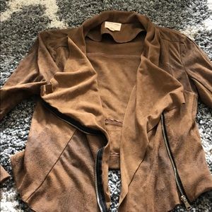 Brown draped jacket